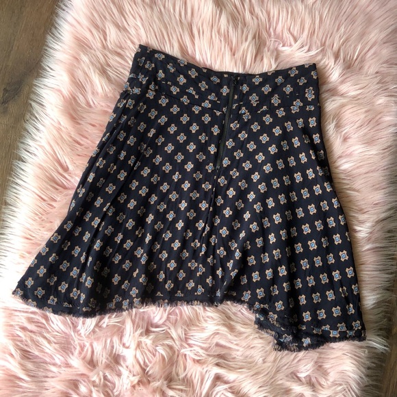 Free People Printed Asymmetrical Raw-Edge Skirt - Picture 4 of 4